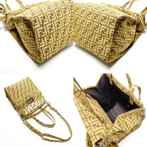 Fendi Shoulder Bag Zucca Frgmt Baguette Four Double - Picture 10 of 10